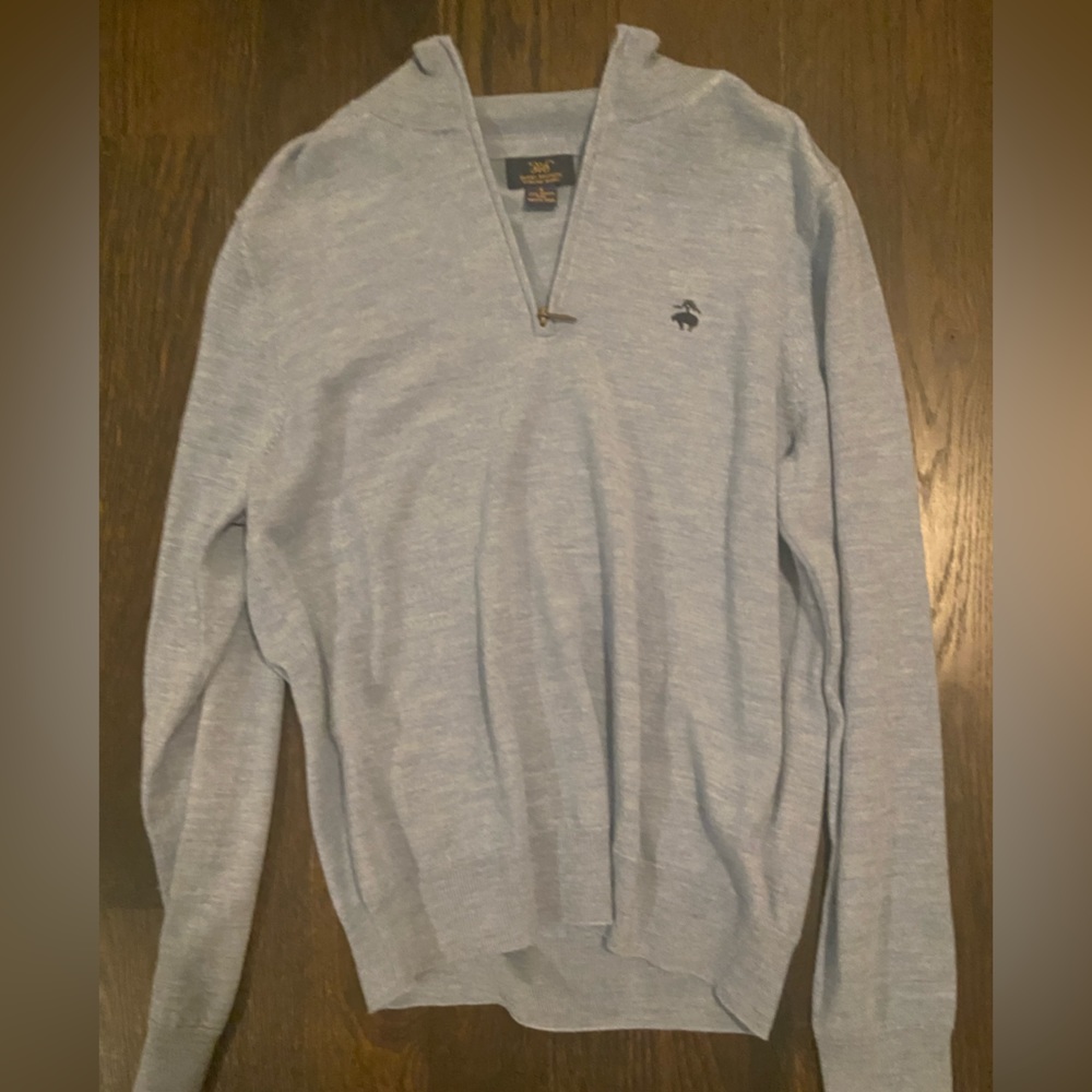 Light blue Brooks Brothers quarter zip— merino wool!